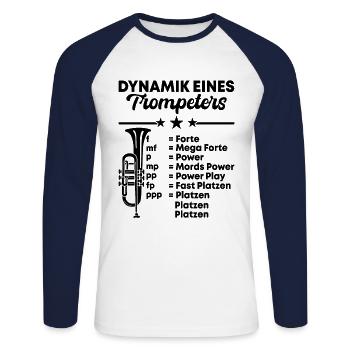 Dynamik Eines Trompeters Trompete Blasmusiker Inst - Unisex Baseballshirt langarm - Weiß/Navy - Vorne - Nik (191cm)