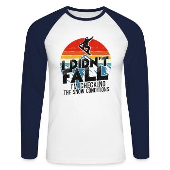 Snowboard Snowboard Rétro - T-shirt baseball manches longues Homme - blanc/marine - Devant - Nik (191cm)