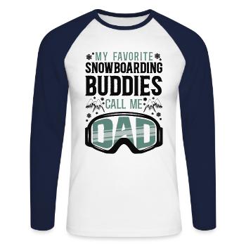 Snowboarding Snowboard Dad My - Unisex Baseballshirt langarm - Weiß/Navy - Vorne - Nik (191cm)