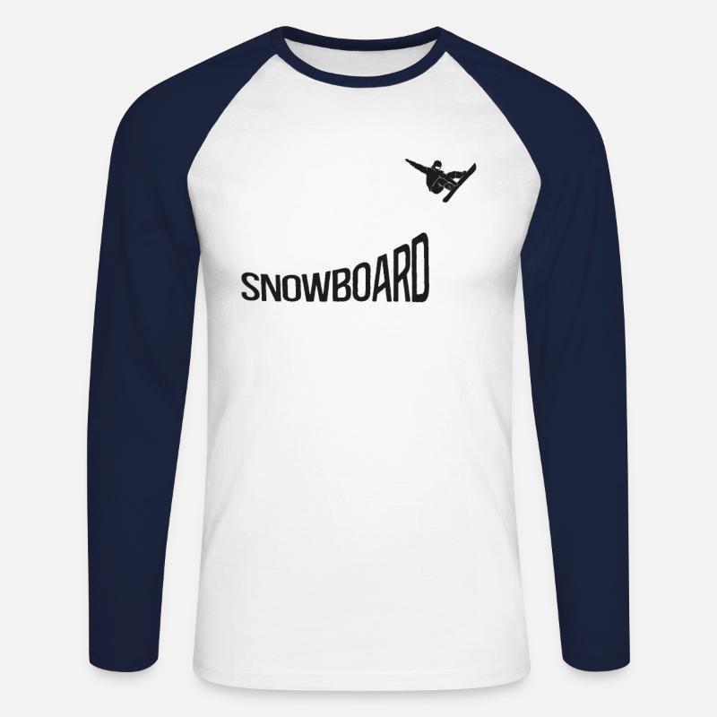 Snowboarding Snowboard Snowboard - Unisex Baseballshirt langarm - Weiß/Navy