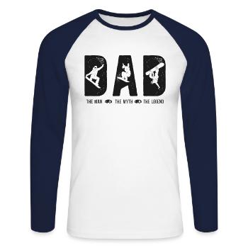 Snowboarding Snowboard Dad Dad The - Unisex Baseballshirt langarm - Weiß/Navy - Vorne - Nik (191cm)