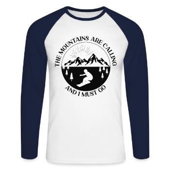 Snowboarding Snowboard The - Unisex Long Sleeve Baseball T-Shirt - white/navy - Front - Nik (191cm)