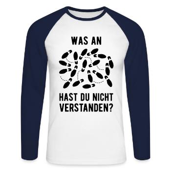 Was Am Tanzen Hast Du Nicht Verstanden Tänzer Tanz - Unisex Baseballshirt langarm - Weiß/Navy - Vorne - Nik (191cm)