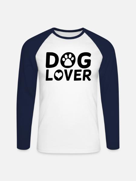 Dog Lover - Unisex Long Sleeve Baseball T-Shirt - white/navy