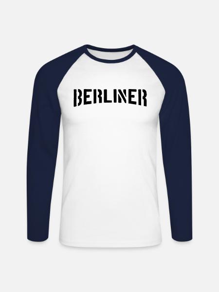 Berlin Berliner - Unisex Baseballshirt langarm - Weiß/Navy