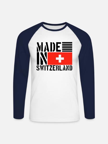 Schweiz Schweizer Lustiger Spruch - Unisex Baseballshirt langarm - Weiß/Navy