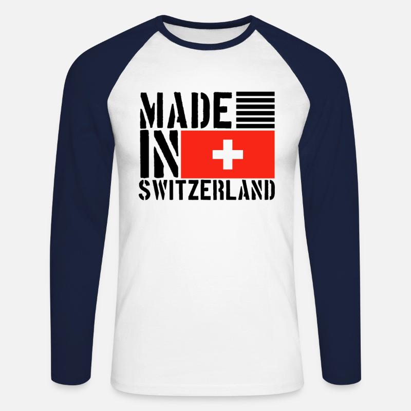 Schweiz Schweizer Lustiger Spruch - Unisex Baseballshirt langarm - Weiß/Navy