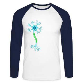 Anatomy Of Neuron Neuroscience Neurologist - Unisex Baseballshirt langarm - Weiß/Navy - Vorne - Nik (191cm)