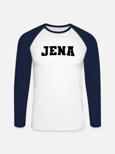 Jena - Unisex Long Sleeve Baseball T-Shirt - white/navy