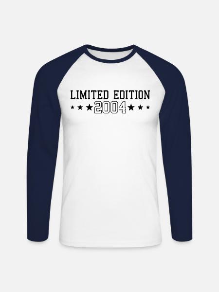 Geburtstag Limited Edition 2004 - Unisex Baseballshirt langarm - Weiß/Navy