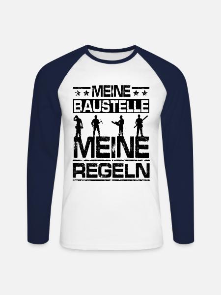 Meine Baustelle - Unisex Baseballshirt langarm - Weiß/Navy