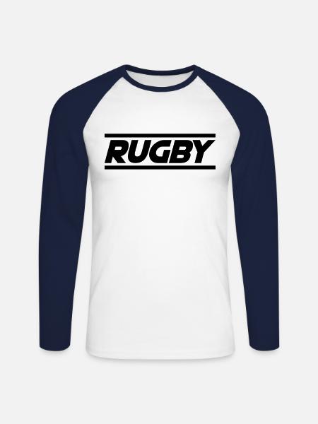 Rugby - Unisex Long Sleeve Baseball T-Shirt - white/navy