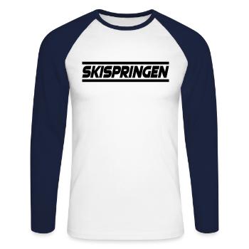 Ski jumping - Unisex Long Sleeve Baseball T-Shirt - white/navy - Front - Nik (191cm)
