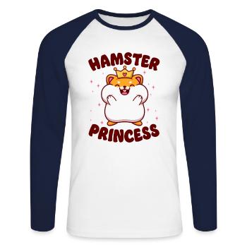 Hamster Hamster Princess - Unisex Long Sleeve Baseball T-Shirt - white/navy - Front - Nik (191cm)