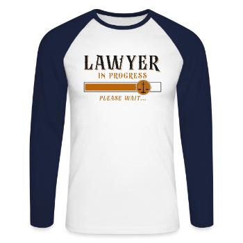 Young Lawyer Attorney Law Future - Unisex Baseballshirt langarm - Weiß/Navy - Vorne - Nik (191cm)