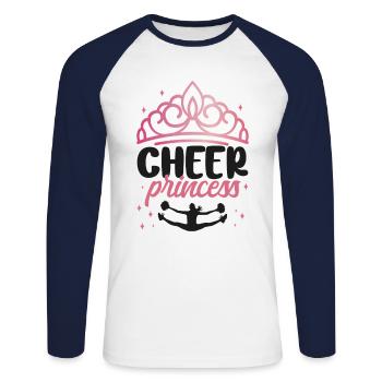 Cheer Cheerleading Cheer Princesse - T-shirt baseball manches longues Homme - blanc/marine - Devant - Nik (191cm)