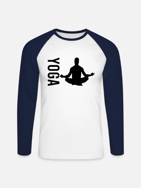 Yoga Meditation - Unisex Baseballshirt langarm - Weiß/Navy