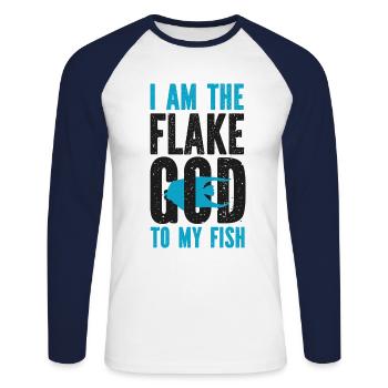 Saltwater Aquarium I Am The Flake - Unisex Long Sleeve Baseball T-Shirt - white/navy - Front - Nik (191cm)