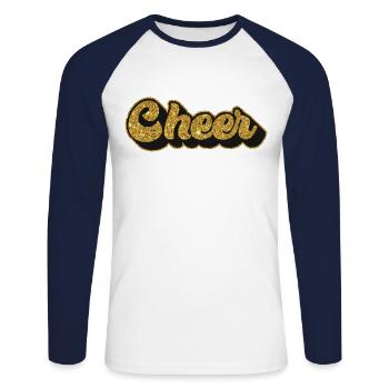 Cheer Cheerleading Cheer - T-shirt baseball manches longues Homme - blanc/marine - Devant - Nik (191cm)