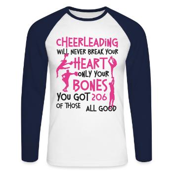 Cheer Cheerleading Cheerleading - Unisex Long Sleeve Baseball T-Shirt - white/navy - Front - Nik (191cm)