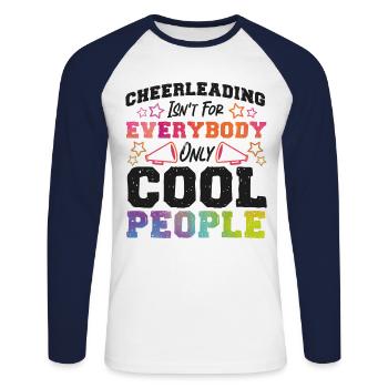 Cheer Cheerleading Cheerleading - Unisex Long Sleeve Baseball T-Shirt - white/navy - Front - Nik (191cm)