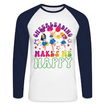 Cheer Cheerleading Cheerleading - Unisex Long Sleeve Baseball T-Shirt - white/navy - Front - Nik (191cm)