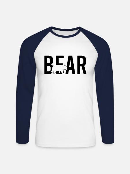 Bär bear - Unisex Baseballshirt langarm - Weiß/Navy