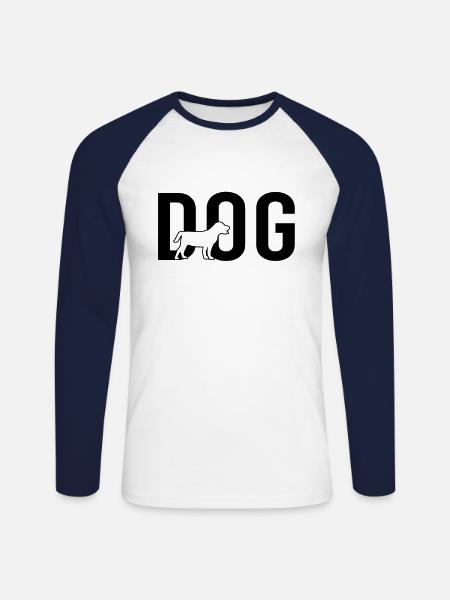 Dog dog - Unisex Long Sleeve Baseball T-Shirt - white/navy