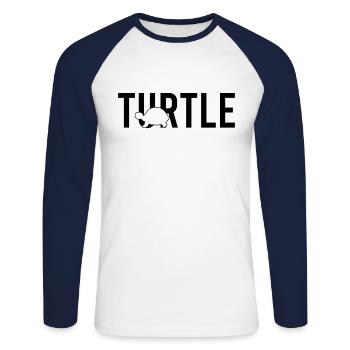 Turtle turtle - Unisex Long Sleeve Baseball T-Shirt - white/navy - Front - Nik (191cm)