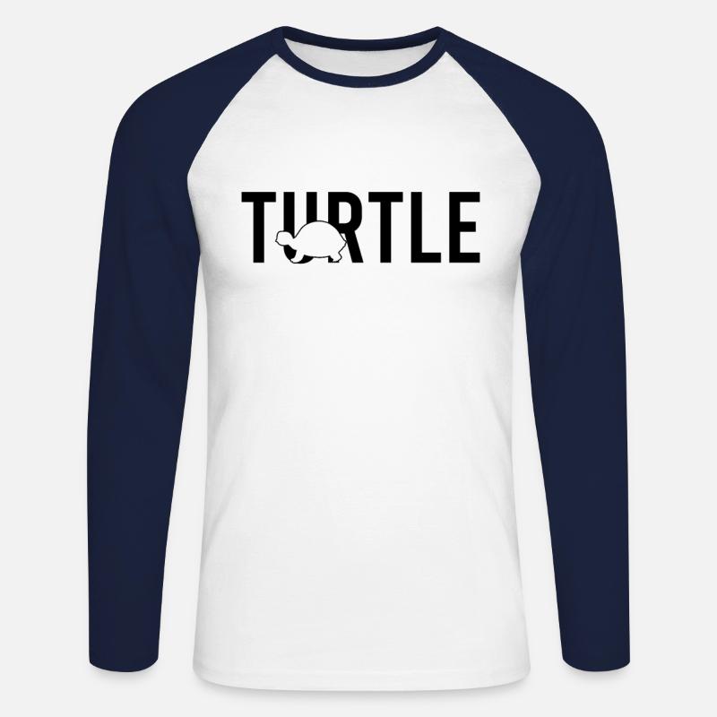 Turtle turtle - Unisex Long Sleeve Baseball T-Shirt - white/navy