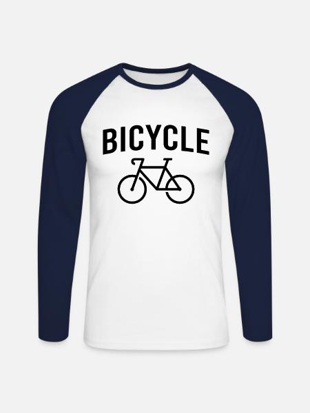 Bicycle bicycle - Unisex Long Sleeve Baseball T-Shirt - white/navy