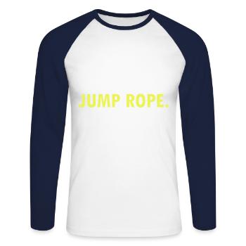 Eat Sleep Jump Rope Roping Jumping Skipping - Unisex Baseballshirt langarm - Weiß/Navy - Vorne - Nik (191cm)