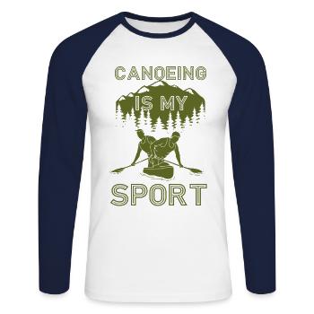 Canoe Canoeing Canoeing Is My - Unisex Long Sleeve Baseball T-Shirt - white/navy - Front - Nik (191cm)