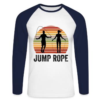 Jumping Rope Graphic Rope Jumping Rope Skipping Si - Unisex Baseballshirt langarm - Weiß/Navy - Vorne - Nik (191cm)