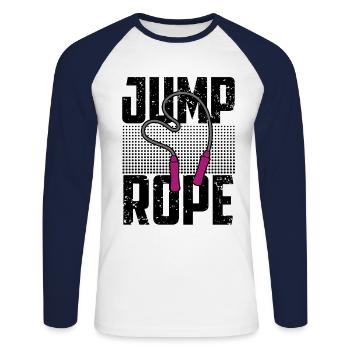 Jumping Rope Graphic Rope Jumping Rope Skipping Si - Unisex Baseballshirt langarm - Weiß/Navy - Vorne - Nik (191cm)