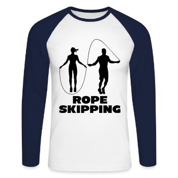 Jumping Rope Graphic Rope Jumping Rope Skipping Si - Unisex Baseballshirt langarm - Weiß/Navy - Vorne - Nik (191cm)