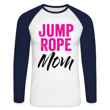 Jump Rope Mom Rope Jumping Rope Skipping Single Ro - Unisex Baseballshirt langarm - Weiß/Navy - Vorne - Nik (191cm)