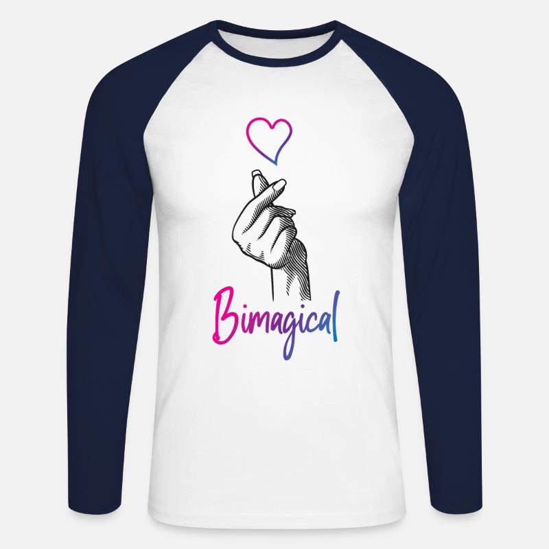 Bisexual Bi Pride Flag Pun - Unisex Baseballshirt langarm - Weiß/Navy
