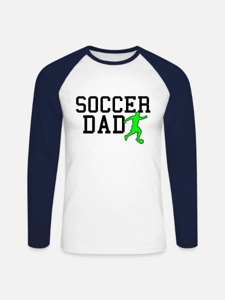 soccer dad - Unisex Baseballshirt langarm - Weiß/Navy