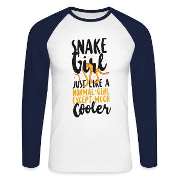 Serpent Serpent Serpent Fille Tout comme - T-shirt baseball manches longues Homme - blanc/marine - Devant - Nik (191cm)