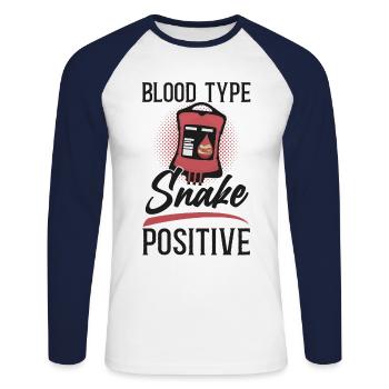 Serpent Serpent De Type Sanguin Serpent - T-shirt baseball manches longues Homme - blanc/marine - Devant - Nik (191cm)
