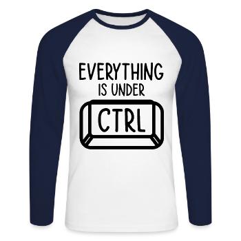 Everything Is Under Control Programmer Coder Softw - Unisex Baseballshirt langarm - Weiß/Navy - Vorne - Nik (191cm)