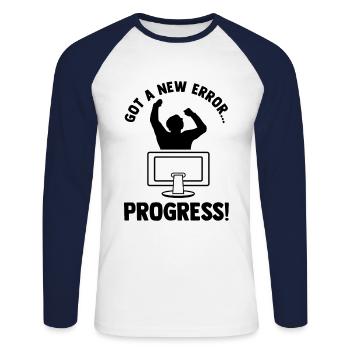Got A New Error Progress Coder Software Developer - Unisex Baseballshirt langarm - Weiß/Navy - Vorne - Nik (191cm)