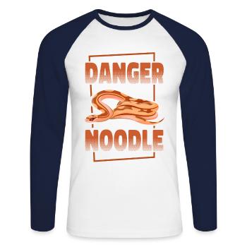 Snake Serpent Danger Noodle - Unisex Long Sleeve Baseball T-Shirt - white/navy - Front - Nik (191cm)