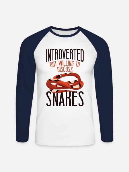 Snake Serpent Introverted But - Unisex Long Sleeve Baseball T-Shirt - white/navy