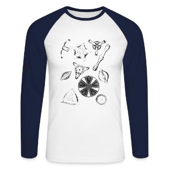 diatoms, algae diatom - Unisex Long Sleeve Baseball T-Shirt - white/navy - Front - Nik (191cm)