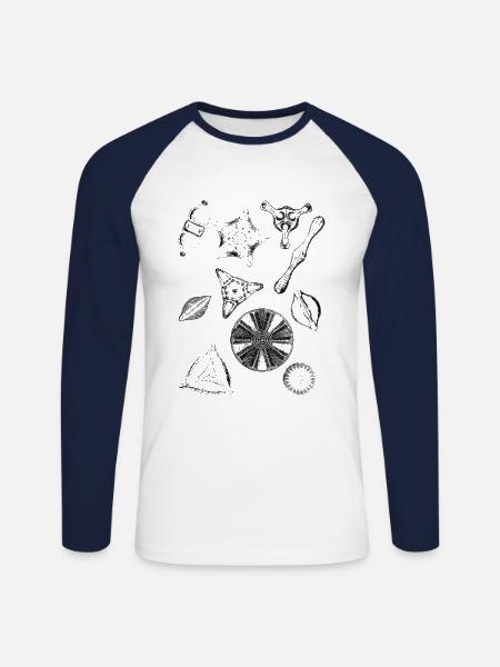 diatoms, algae diatom - Unisex Baseballshirt langarm - Weiß/Navy
