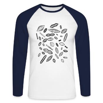 diatoms, algae diatom - Unisex Long Sleeve Baseball T-Shirt - white/navy - Front - Nik (191cm)