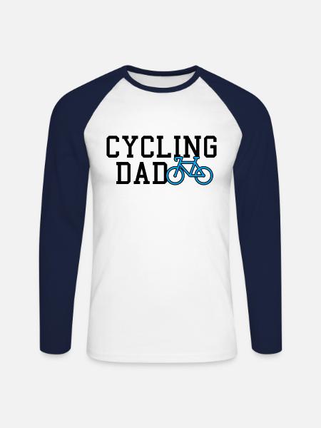 cycling dad - Unisex Baseballshirt langarm - Weiß/Navy