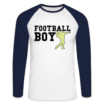 garçon de football - T-shirt baseball manches longues Homme - blanc/marine - Devant - Nik (191cm)